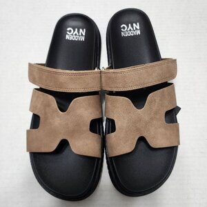 New Madden NYC Footbed Sandals - Beige - Size 8.5